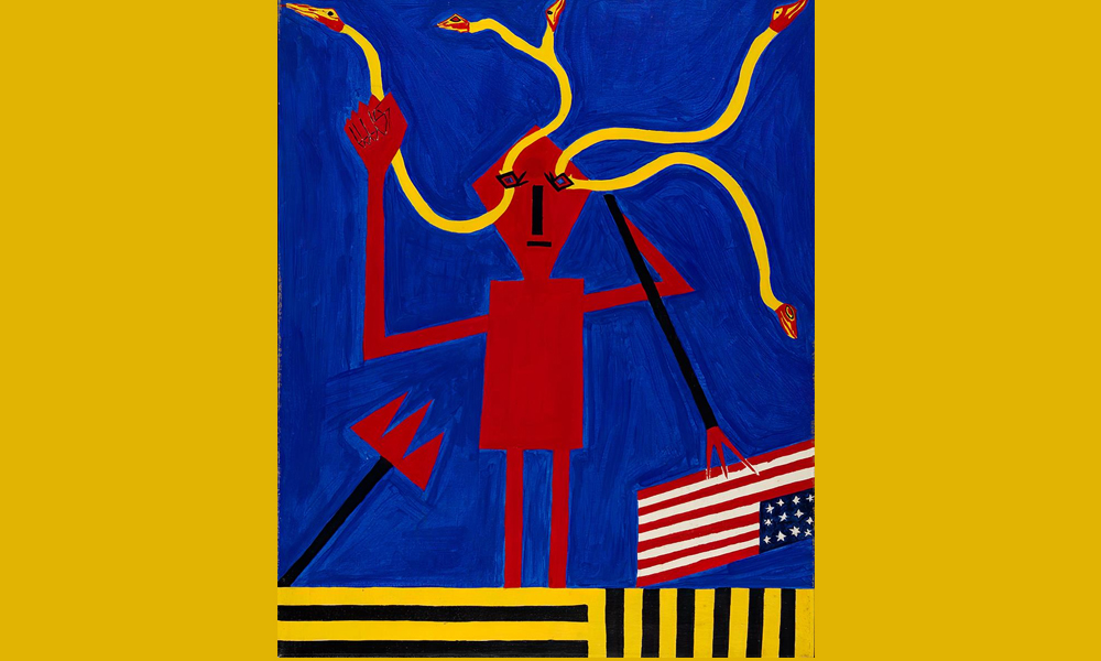 Exu Black Power n. 2 (Homenagem a Rubens Gerchman), de Abdias Nascimento. Acrílico sobre tela, 1969. Fonte: reprodução.